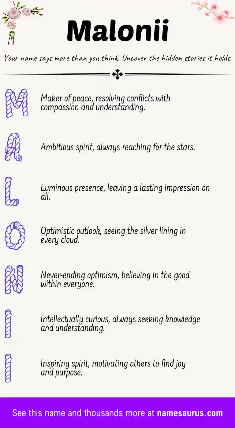 Acrostic poem about Malonii.