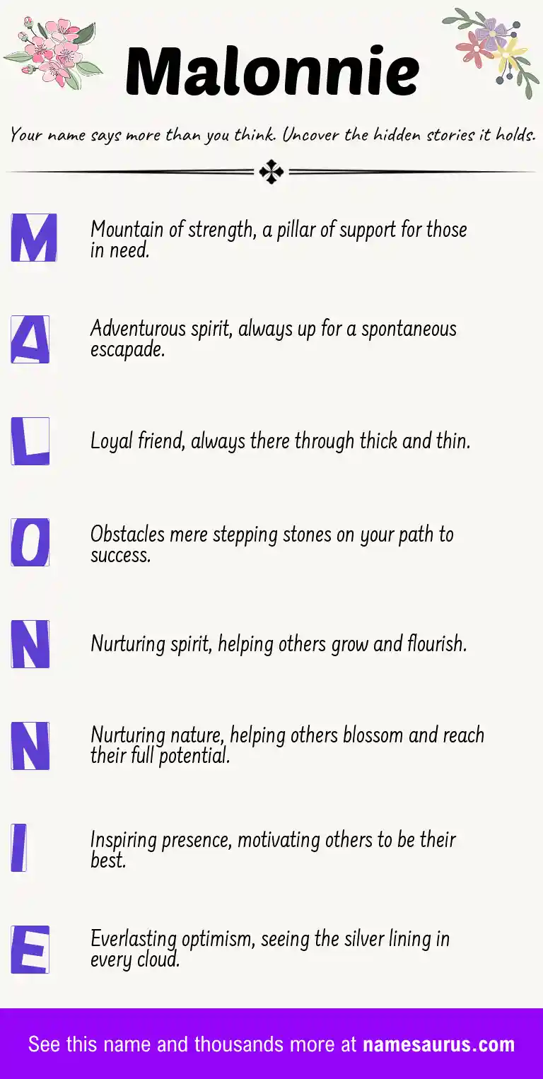 Acrostic poem about Malonnie.