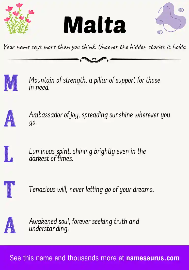 Acrostic poem about Malta.