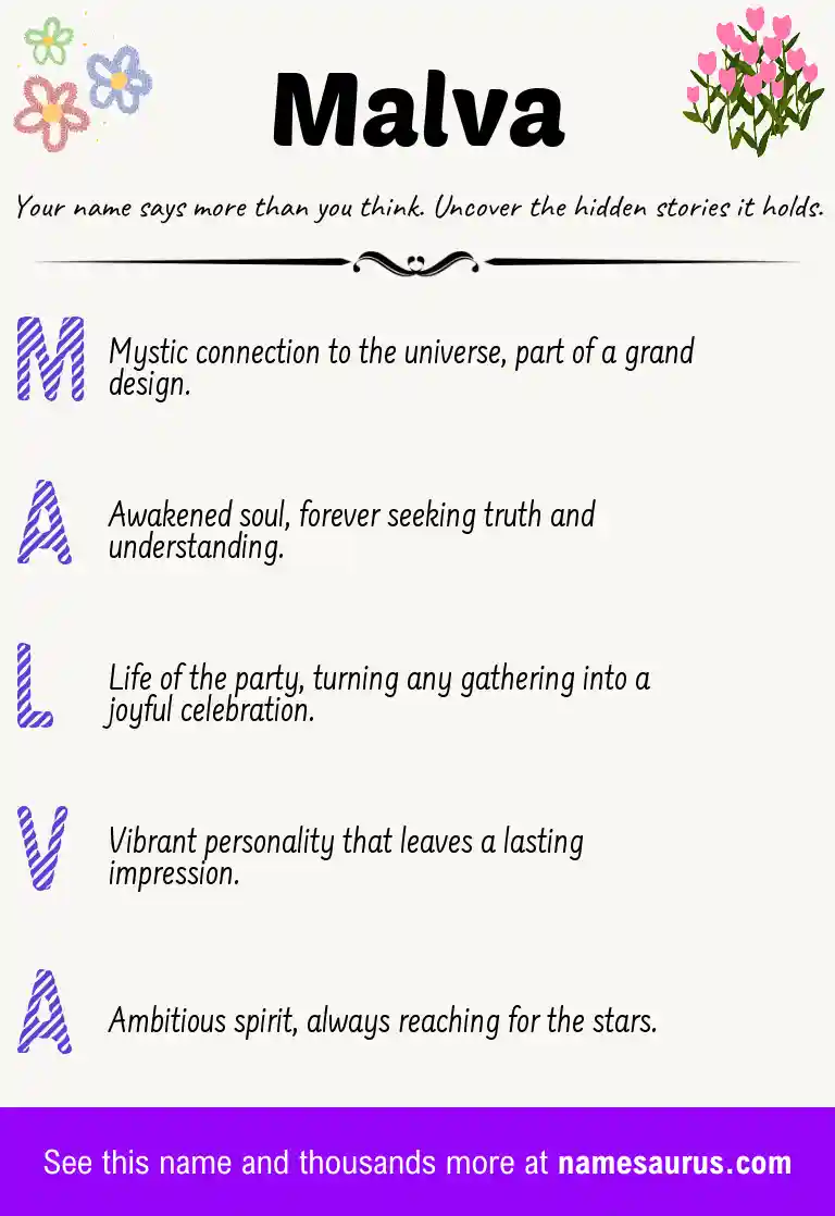 Acrostic poem about Malva.