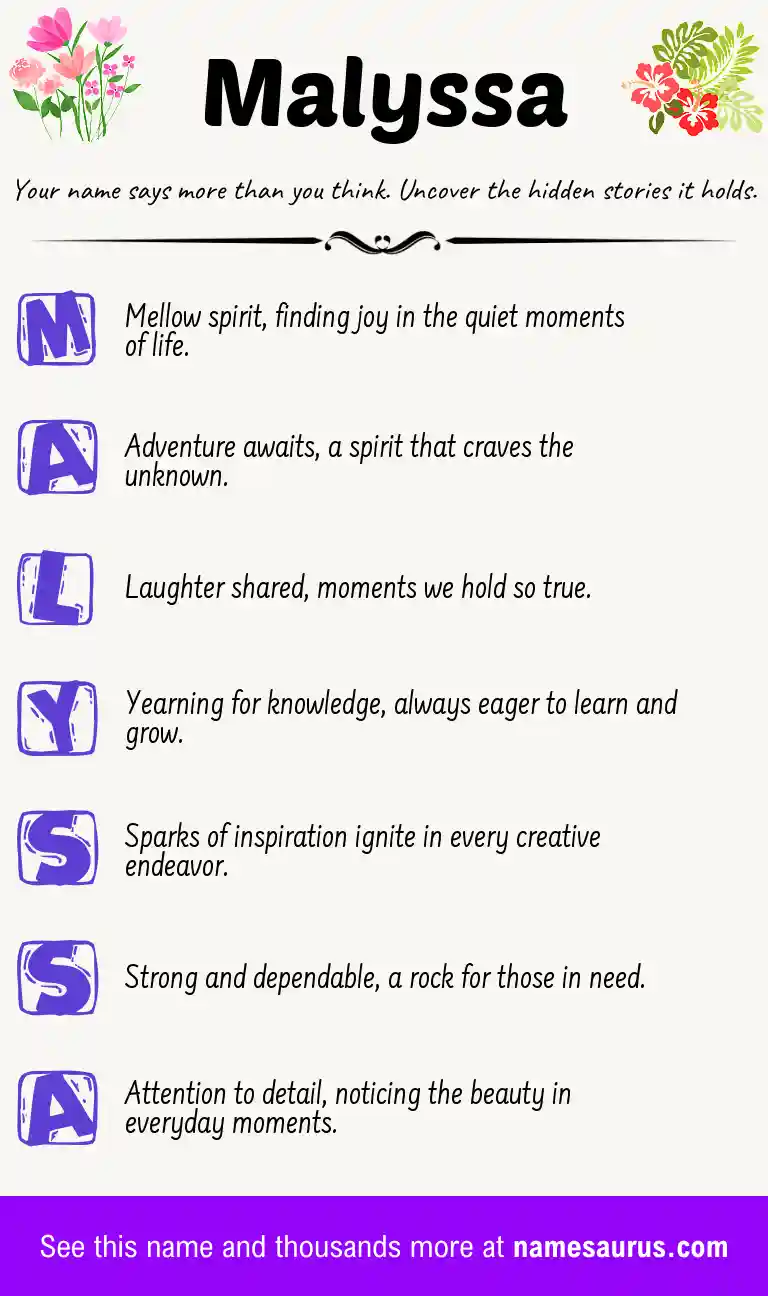 Acrostic poem about Malyssa.