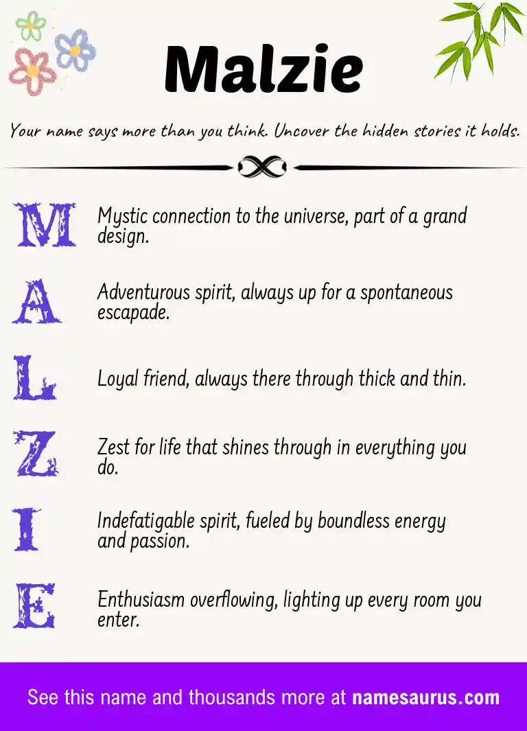 Acrostic poem about Malzie.