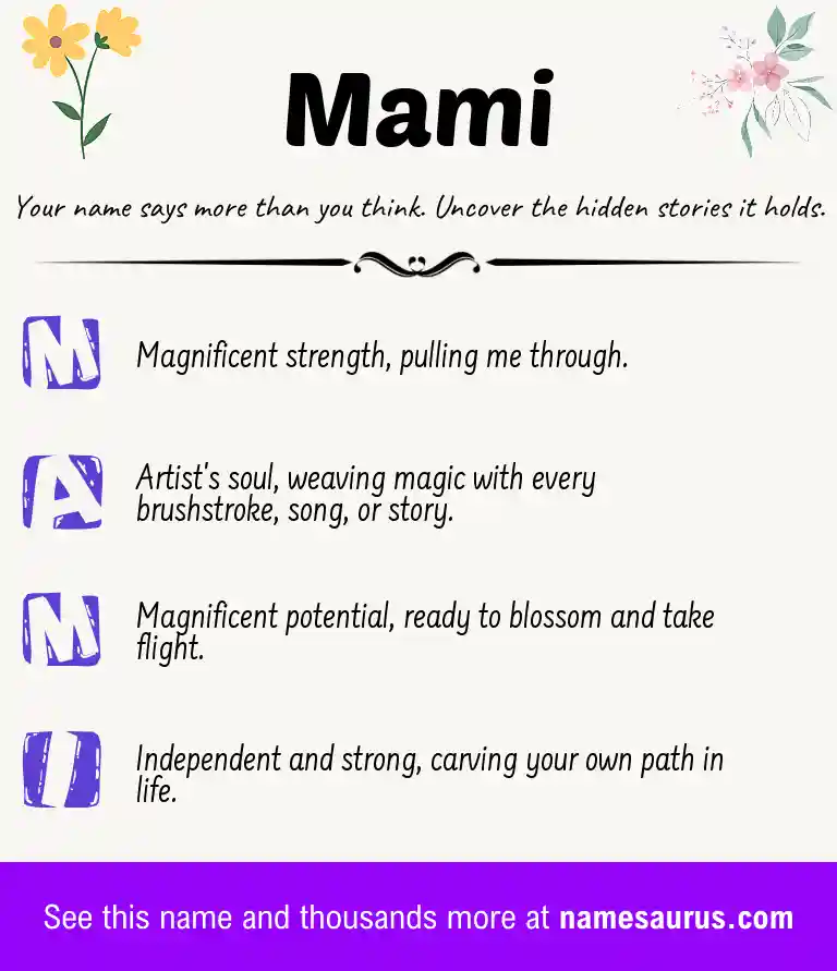Acrostic poem about Mami.