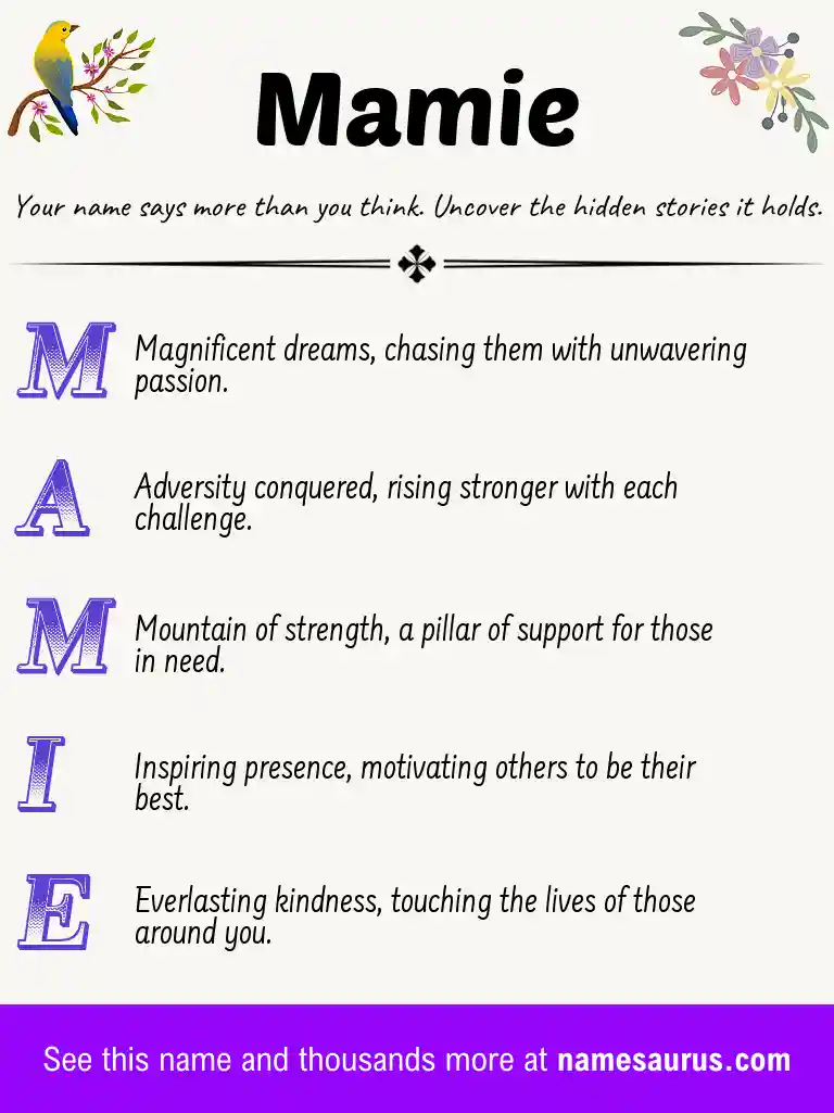 Acrostic poem about Mamie.