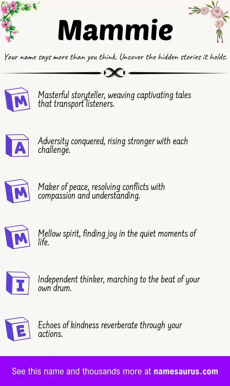 Acrostic poem about Mammie.