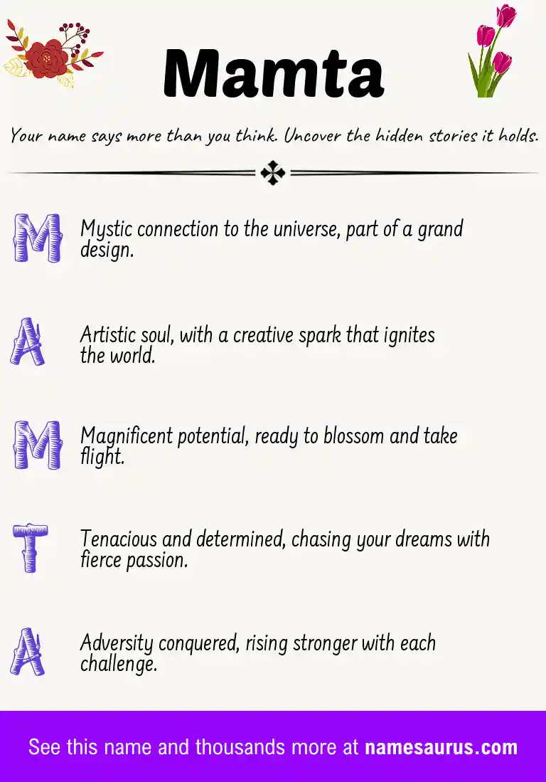 Acrostic poem about Mamta.