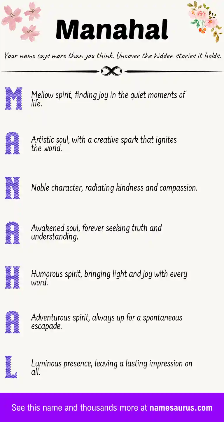 Acrostic poem about Manahal.