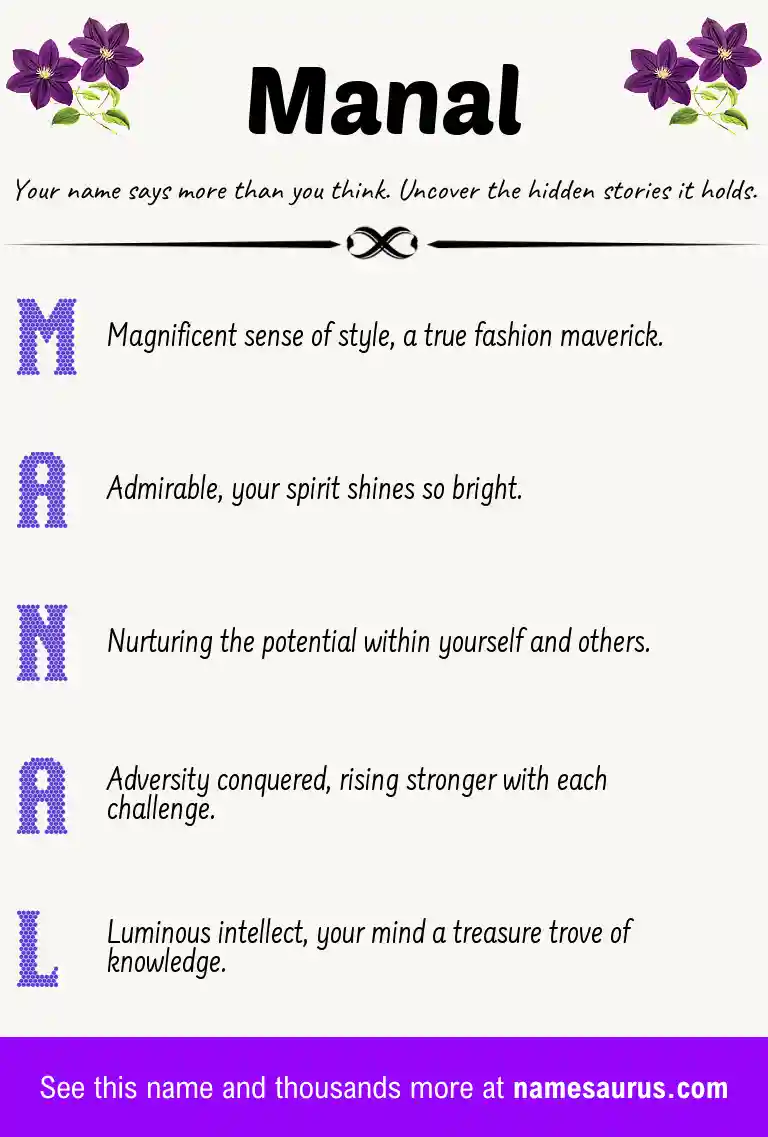 Acrostic poem about Manal.