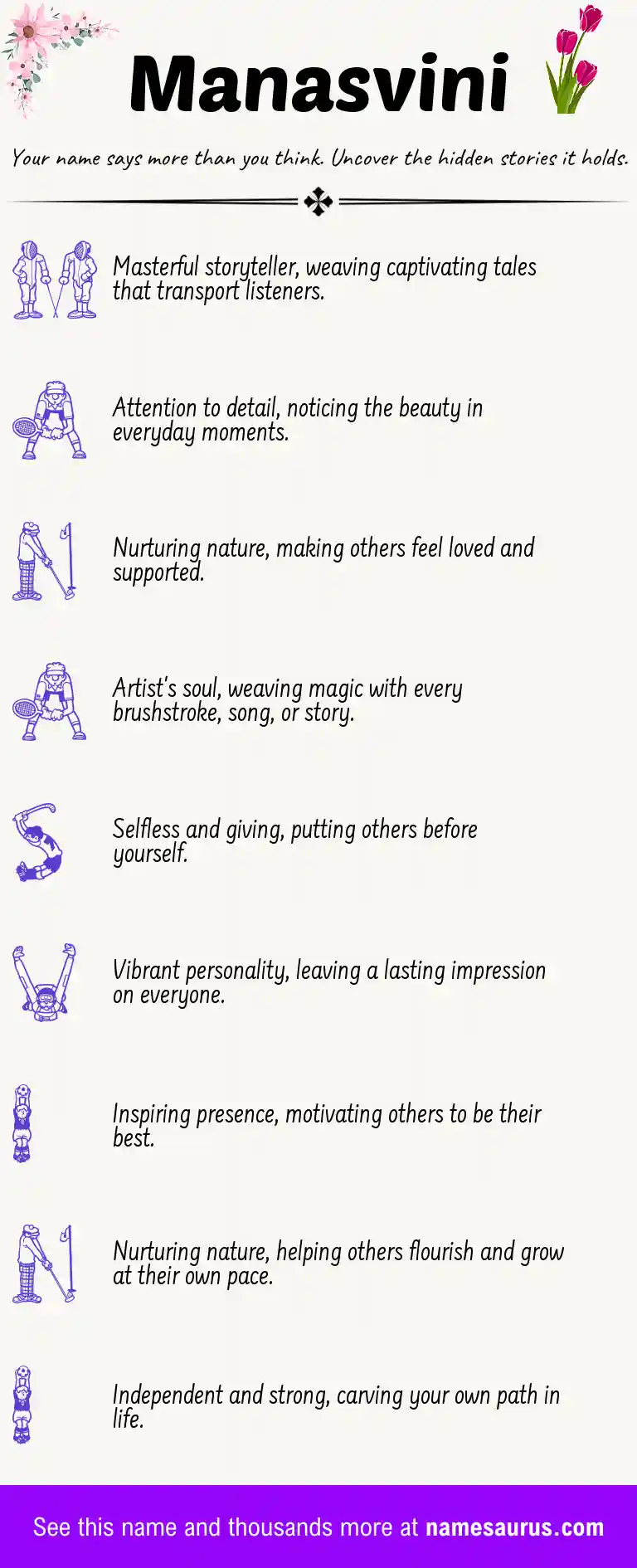 Acrostic poem about Manasvini.