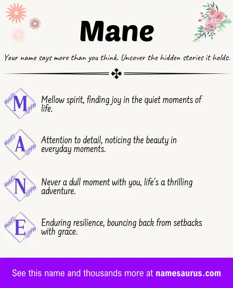 Acrostic poem about Mane.