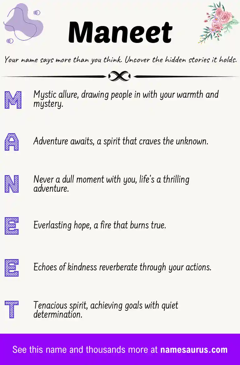 Acrostic poem about Maneet.
