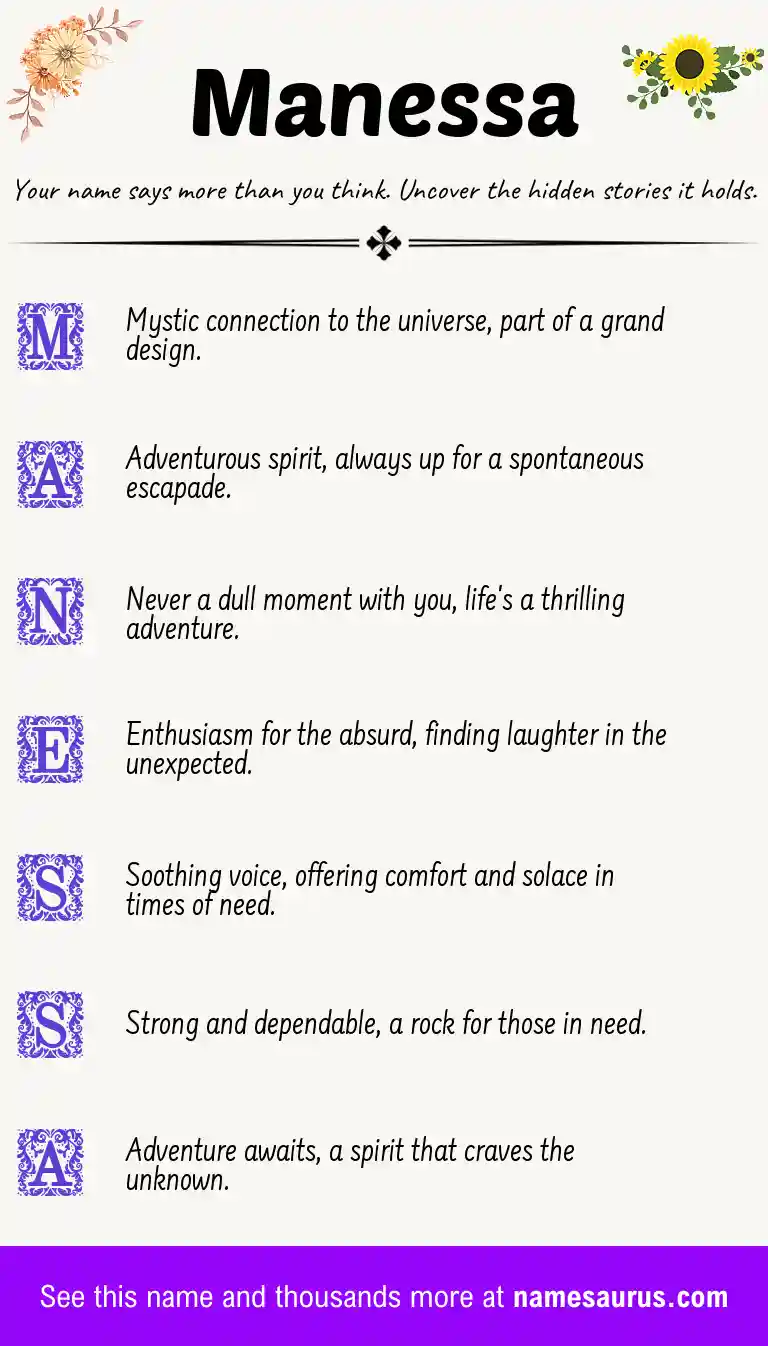 Acrostic poem about Manessa.
