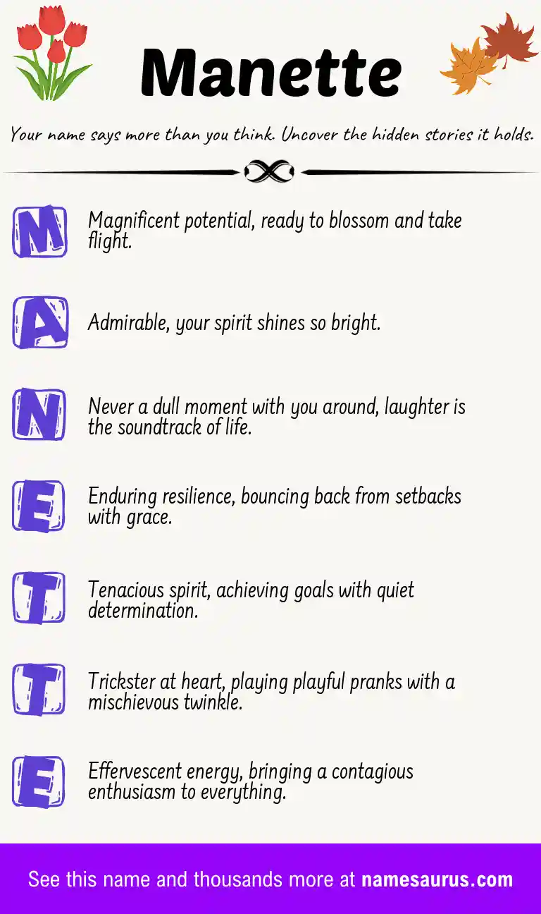 Acrostic poem about Manette.