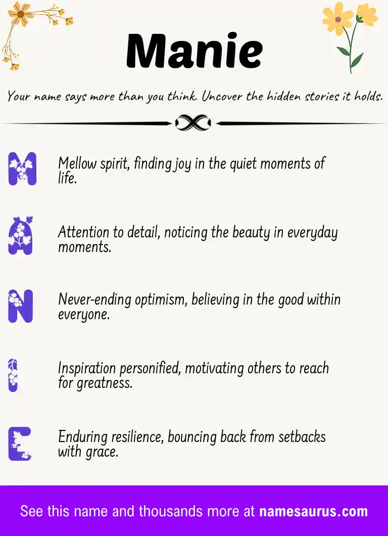 Acrostic poem about Manie.
