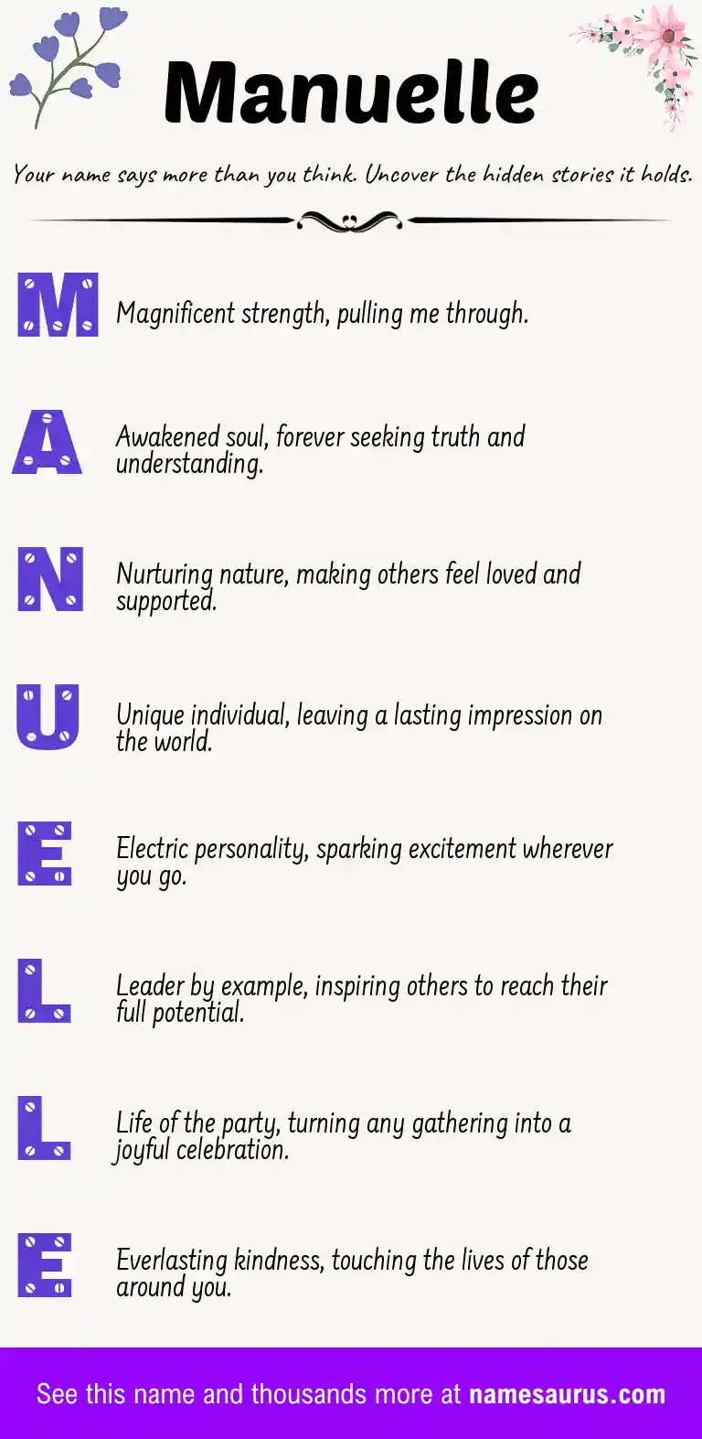 Acrostic poem about Manuelle.