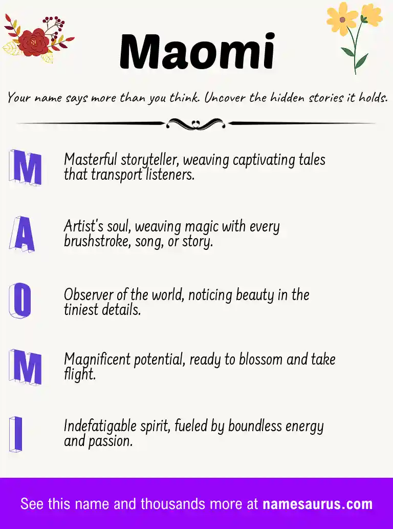 Acrostic poem about Maomi.