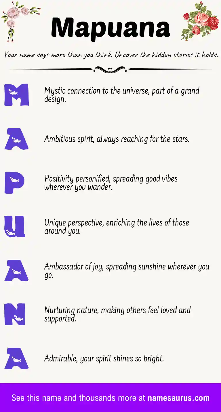 Acrostic poem about Mapuana.