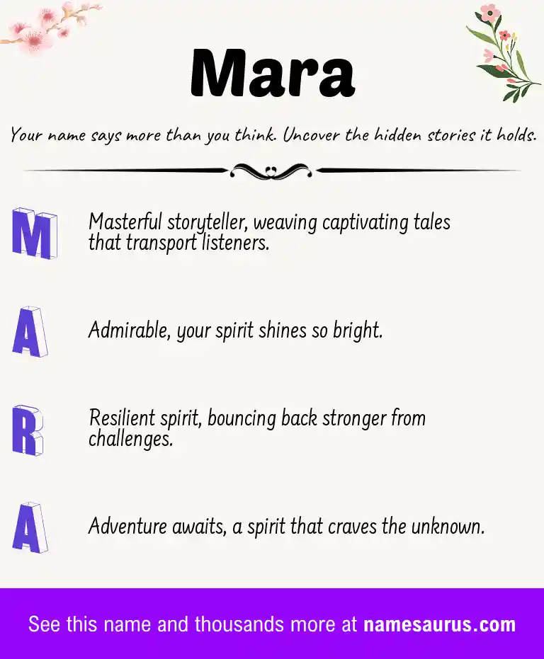 Acrostic poem about Mara.