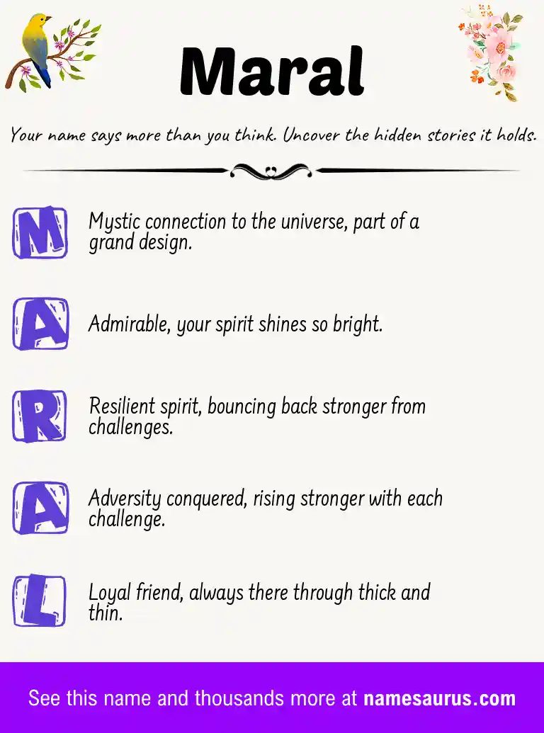 Acrostic poem about Maral.