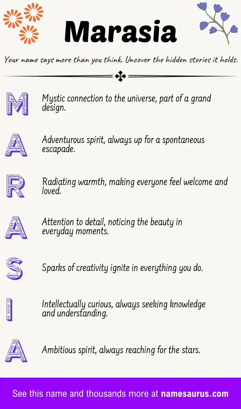 Acrostic poem about Marasia.