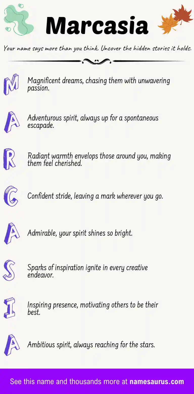 Acrostic poem about Marcasia.