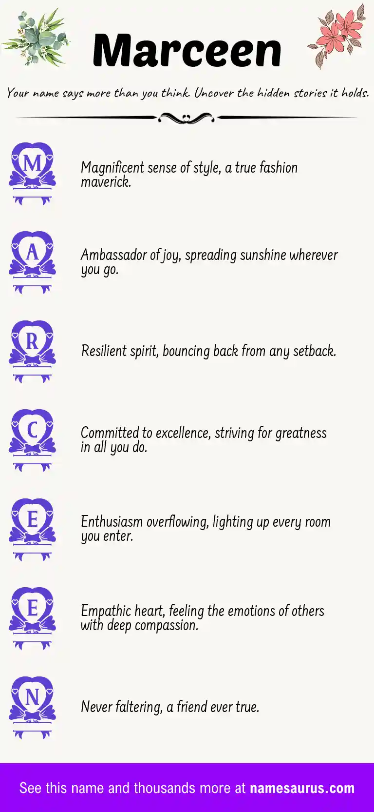 Acrostic poem about Marceen.