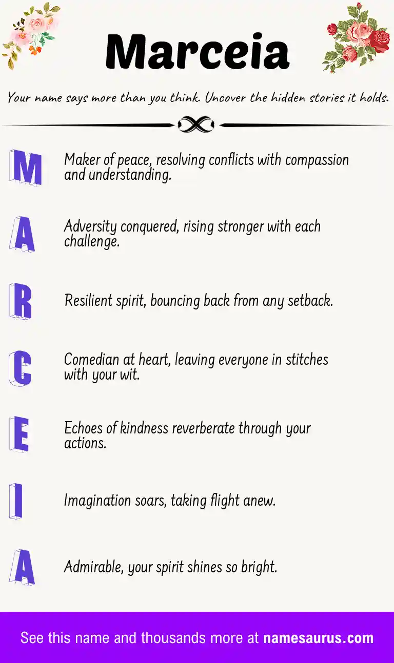 Acrostic poem about Marceia.
