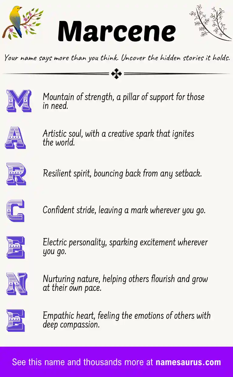Acrostic poem about Marcene.