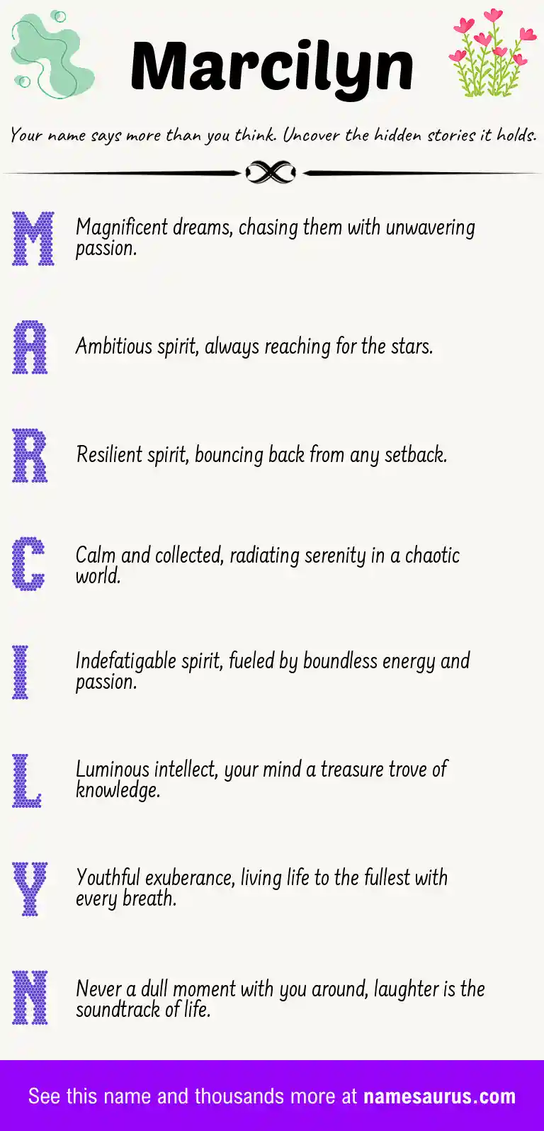 Acrostic poem about Marcilyn.