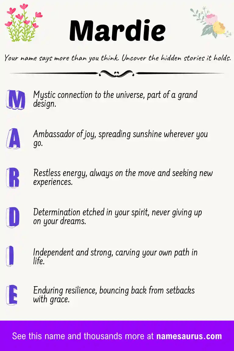 Acrostic poem about Mardie.