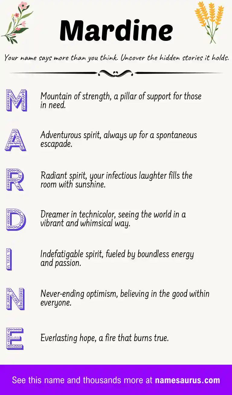Acrostic poem about Mardine.
