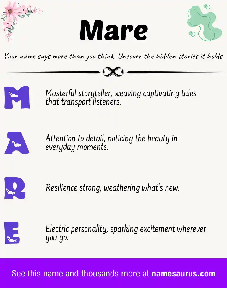Acrostic poem about Mare.
