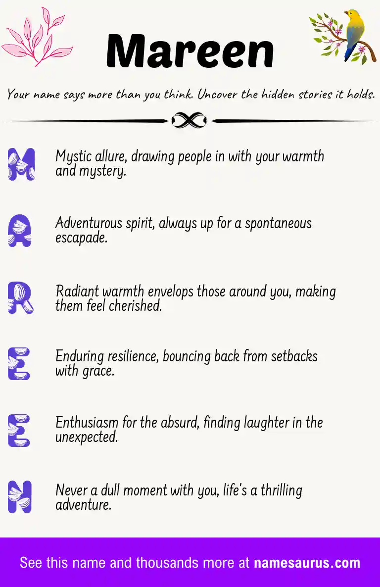 Acrostic poem about Mareen.