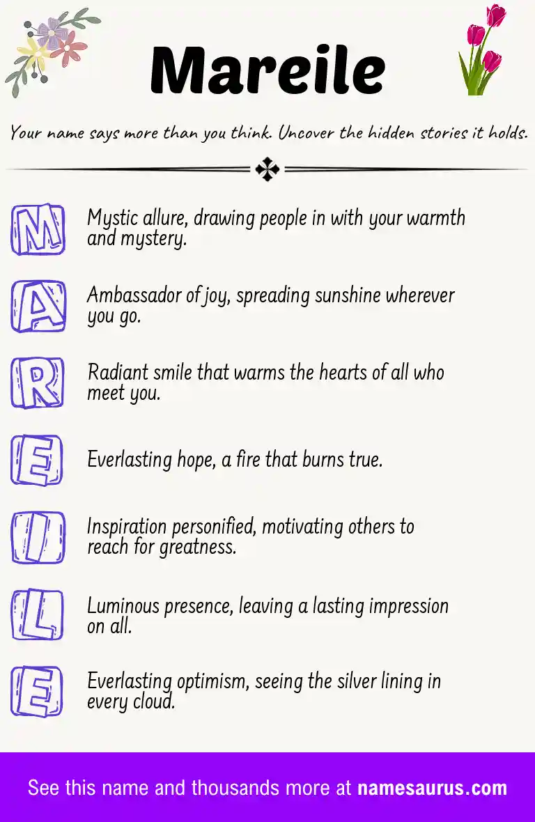 Acrostic poem about Mareile.