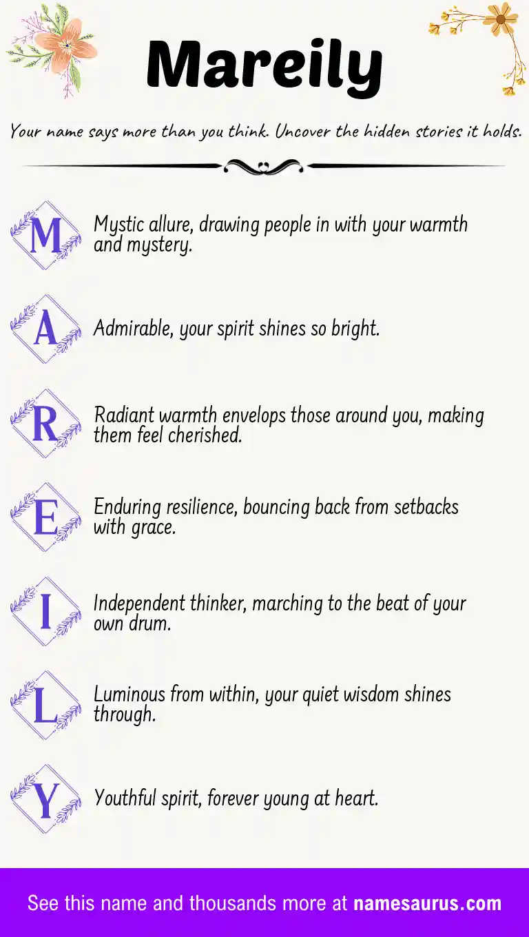 Acrostic poem about Mareily.