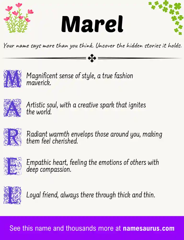 Acrostic poem about Marel.
