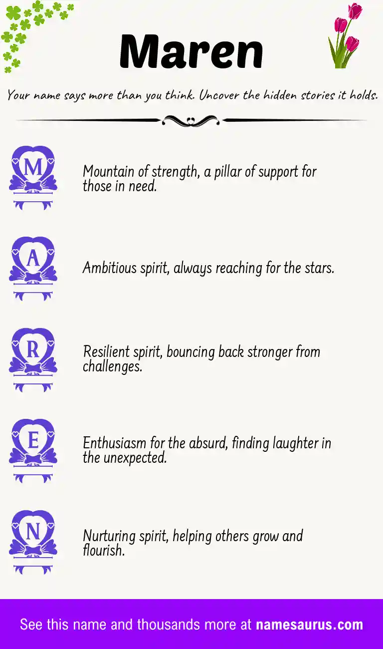 Acrostic poem about Maren.