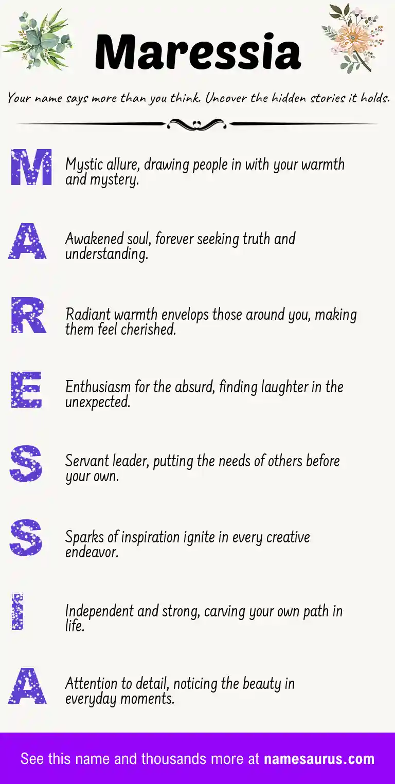 Acrostic poem about Maressia.