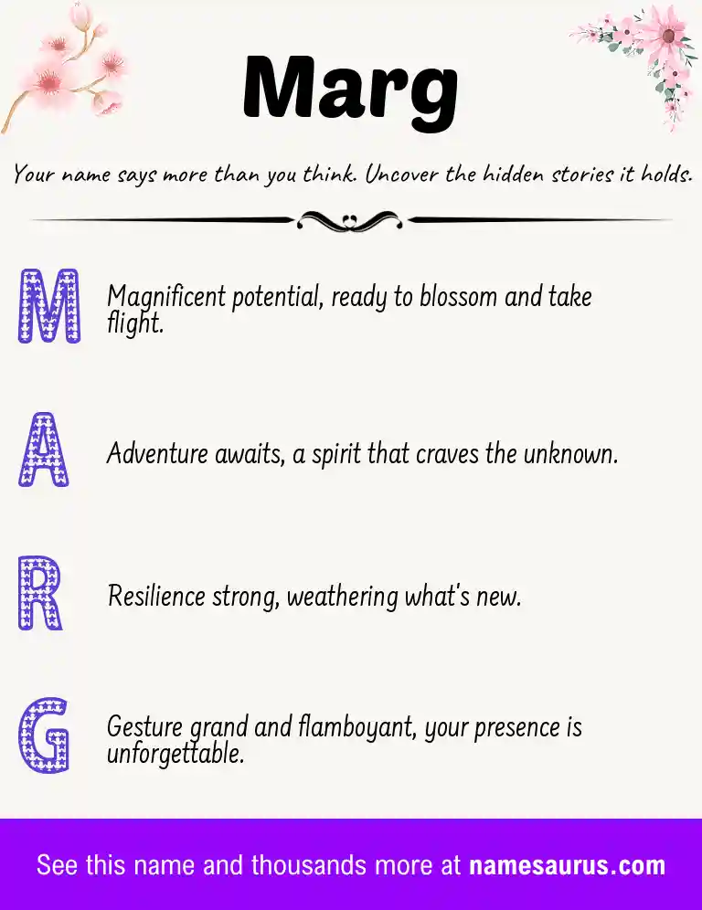 Acrostic poem about Marg.