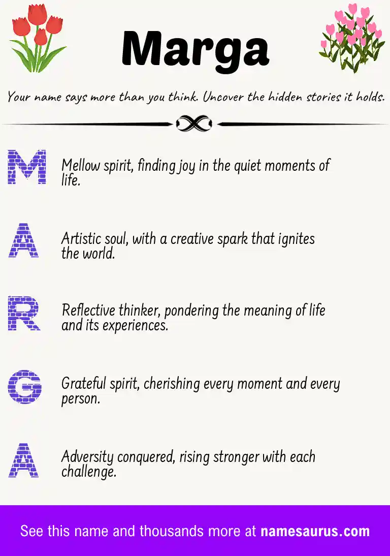 Acrostic poem about Marga.