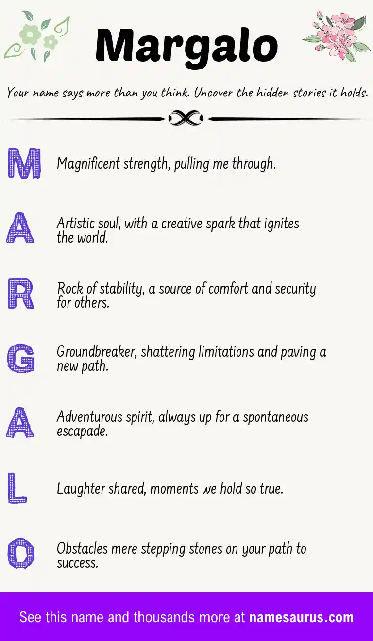 Acrostic poem about Margalo.