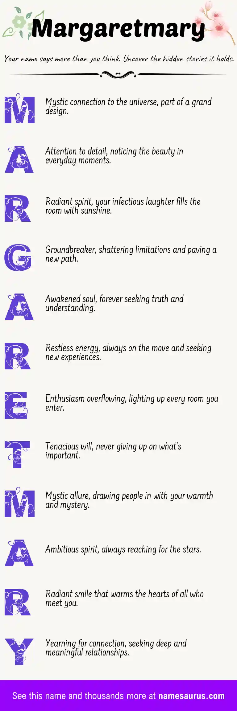 Acrostic poem about Margaretmary.