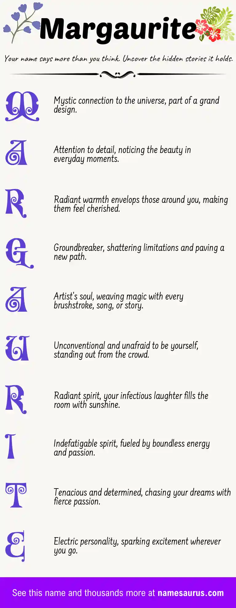 Acrostic poem about Margaurite.