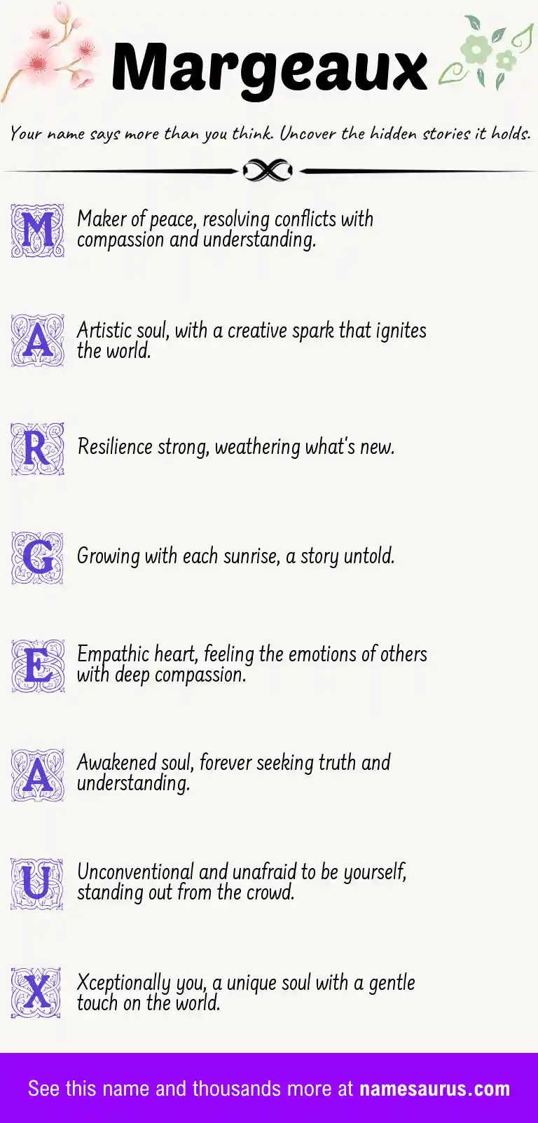 Acrostic poem about Margeaux.