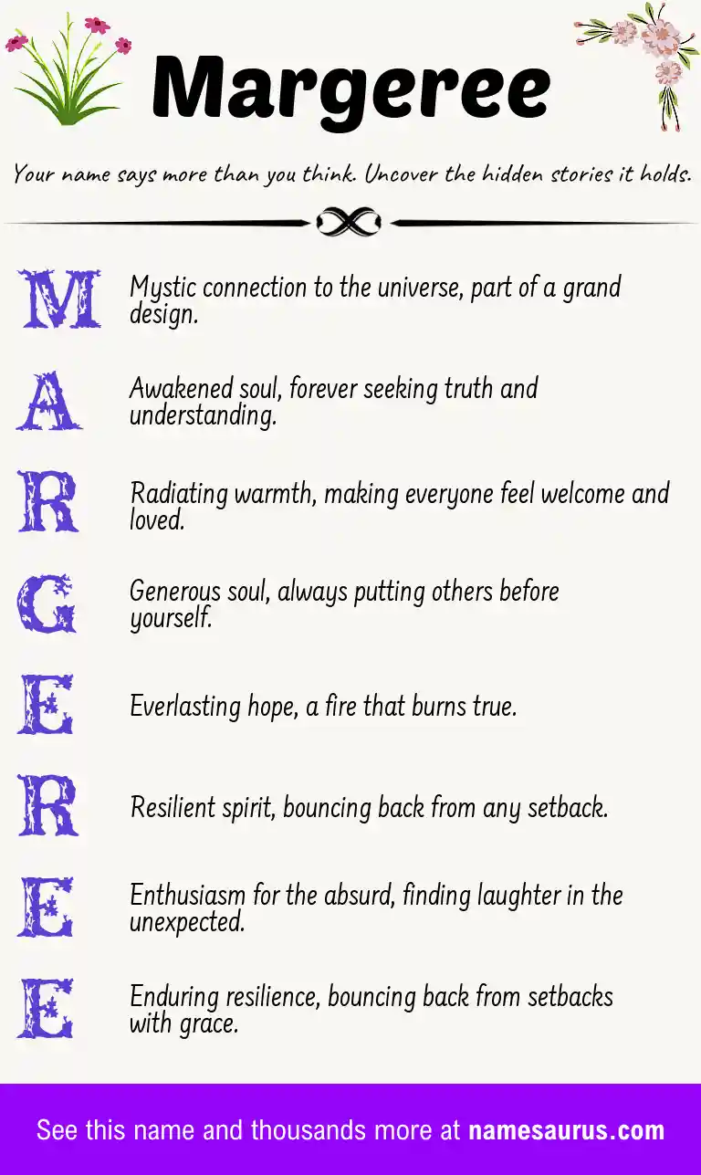 Acrostic poem about Margeree.