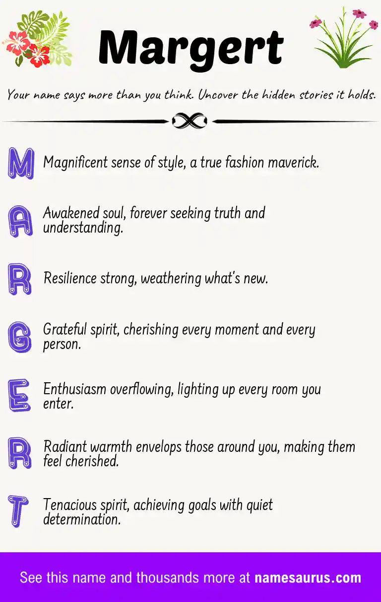 Acrostic poem about Margert.