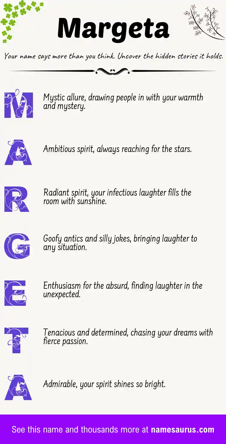 Acrostic poem about Margeta.