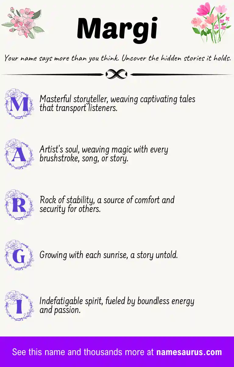 Acrostic poem about Margi.