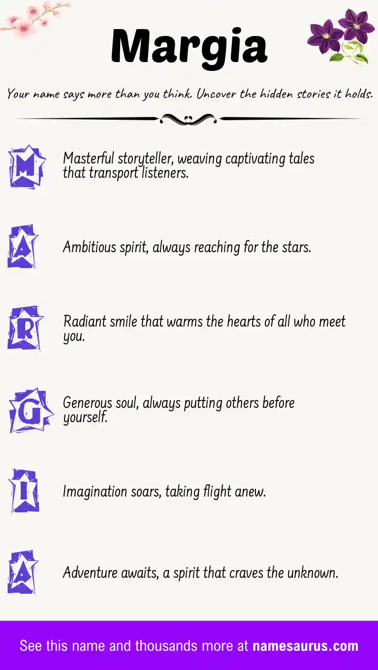 Acrostic poem about Margia.