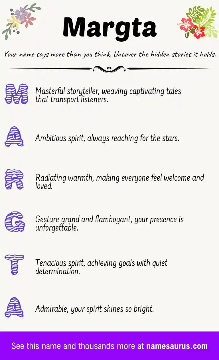 Acrostic poem about Margta.